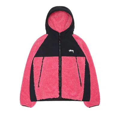 Pre-owned Stussy Sherpa Paneled Hooded Jacket 'pink'