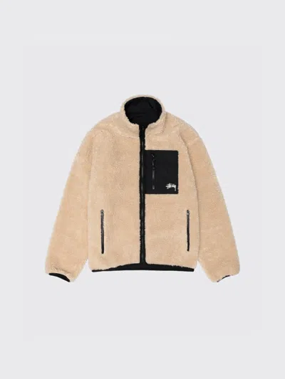 Stussy Sherpa Reversible Jacket In Brown