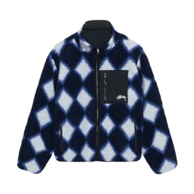 Pre-owned Stussy Sherpa Reversible Jacket 'purple' In Multi-color