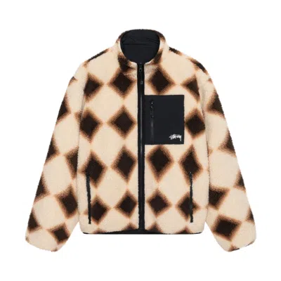 Pre-owned Stussy Sherpa Reversible Jacket 'tan'