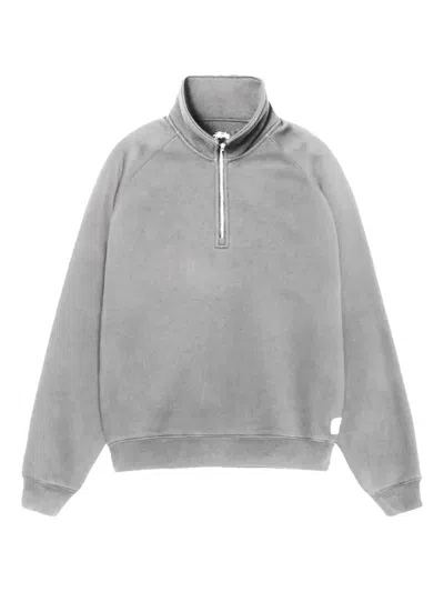 Stussy Short-zip Sweatshirt In Gray