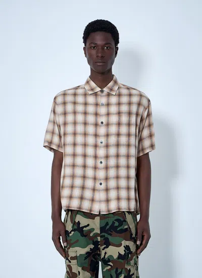 Stussy Short-sleeve Check Shirt In Brown