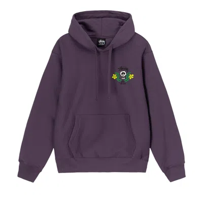 Pre-owned Stussy Skull Crest Hoodie 'grape' In Purple