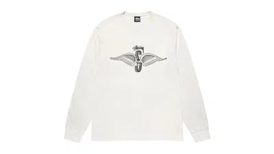 Pre-owned Stussy Skull Wings Long Sleeve Pigment Dyed Tee Shirt In Natural In Brown