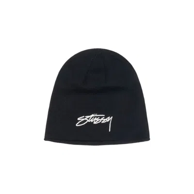 Pre-owned Stussy Skullcap Chain Stitch Rolled Edge 'black' | Men's Size Onesize