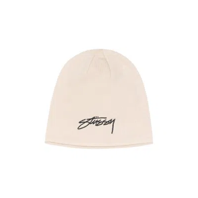 Pre-owned Stussy Skullcap Chain Stitch Rolled Edge 'bone' | Cream | Men's Size Onesize In White