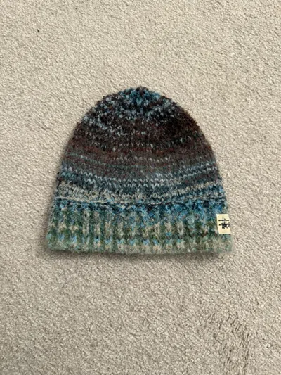 Pre-owned Stussy Skullcap Textured Yarn (blue Multi)
