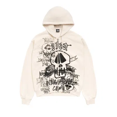 Pre-owned Stussy Skulls Zip Hoodie Pigment Dyed 'bone' | Cream | Men's Size M In White