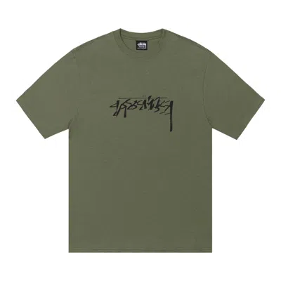 Pre-owned Stussy Sliced Tee 'olive' | Green | Men's Size L