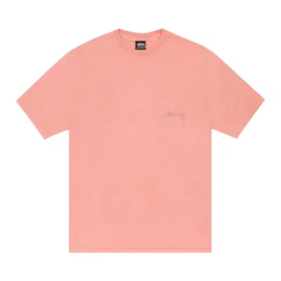 Pre-owned Stussy Smooth Reverse Tee Pigment Dyed 'coral' | Pink | Men's Size S