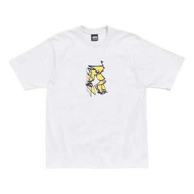 Stussy Sk8 Graphic-print T-shirt In Gray