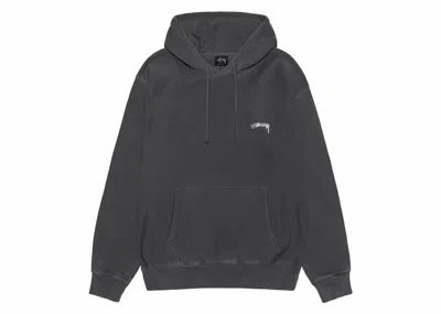 Pre-owned Stussy Smooth Stock Pigment Dyed Hoodie In Black