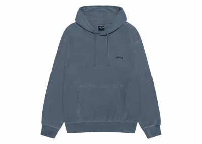 Pre-owned Stussy Smooth Stock Pigment Dyed Hoodie In Navy Blue