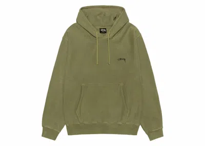Pre-owned Stussy Smooth Stock Pigment Dyed Hoodie In Olive In Green
