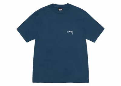Pre-owned Stussy Smooth Stock Pigment Dyed Tee Shirt In Navy Blue