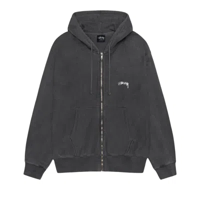 Pre-owned Stussy Smooth Stock Pigment Dyed Zip Hoodie 'black' | Men's Size Xxl