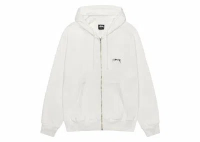Pre-owned Stussy Smooth Stock Pigment Dyed Zip Hoodie In Natural In Brown