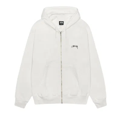 Pre-owned Stussy Smooth Stock Pigment Dyed Zip Hoodie 'natural' | Cream | Men's Size L In White