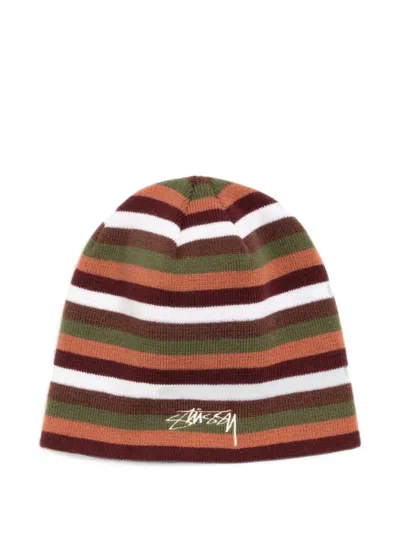Stussy Smooth Stock Striped Beanie Hat In Multi