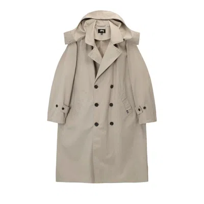 Pre-owned Stussy Solar Trench Coat 'khaki' In Tan