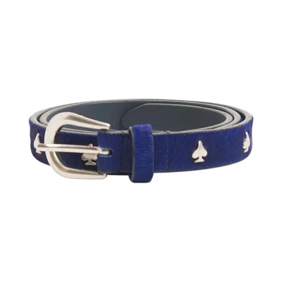 Pre-owned Stussy Spade Emblem Belt 'hairy Navy' | Blue | Men's Size L/xl