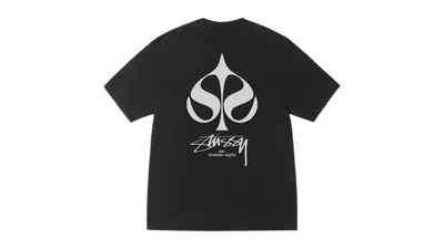 Pre-owned Stussy Spade Pigment Dyed Tee Shirt In Black