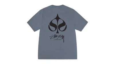Pre-owned Stussy Spade Pigment Dyed Tee Shirt In Navy Blue