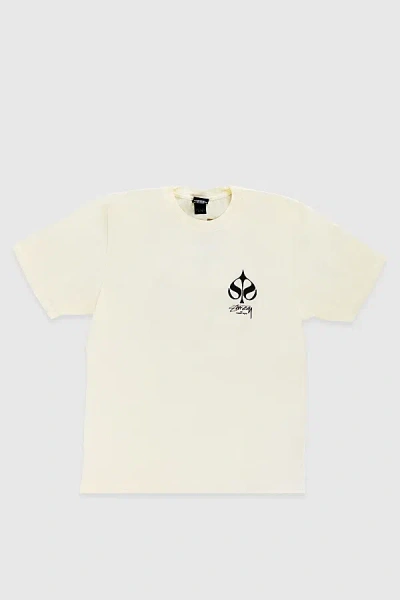 Stussy Spade Tee Pigment Dyed T-shirt Top In White, Men's At Urban Outfitters