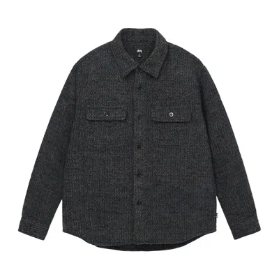 Pre-owned Stussy Speckled Wool Cpo Shirt 'black'