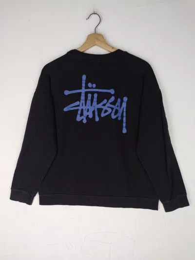 Pre-owned Stussy Spellout Logo Sweatshirt Black