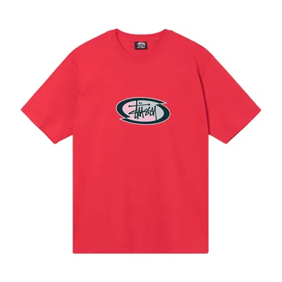 Pre-owned Stussy Split Oval Tee 'red'