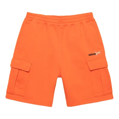 Pre-owned Stussy Sport Cargo Fleece Short 'orange'