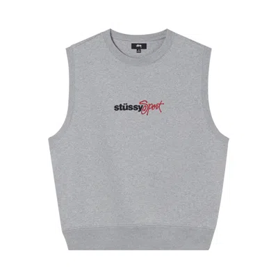 Pre-owned Stussy Sport Fleece Vest 'grey Heather'