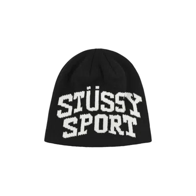 Pre-owned Stussy Sport Jacquard Skullcap Beanie 'black' | Men's Size Onesize