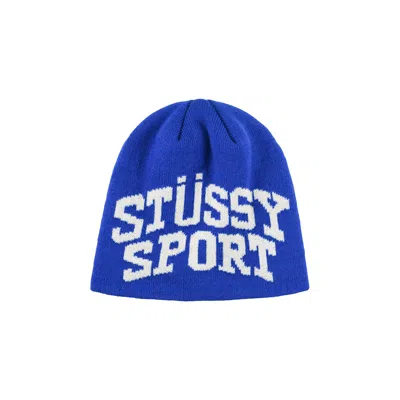 Pre-owned Stussy Sport Jacquard Skullcap Beanie 'blue' | Men's Size Onesize