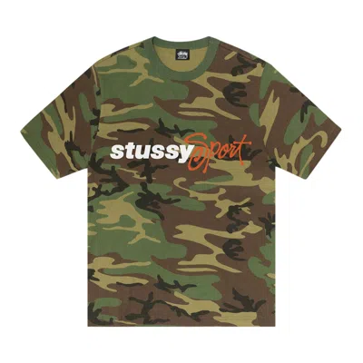 Pre-owned Stussy Sport Script Tee 'camo' In Multi-color