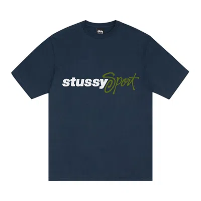 Pre-owned Stussy Sport Script Tee 'navy' In Blue