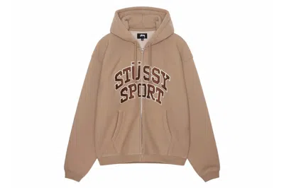 Pre-owned Stussy Sport Zip Hoodie Tan
