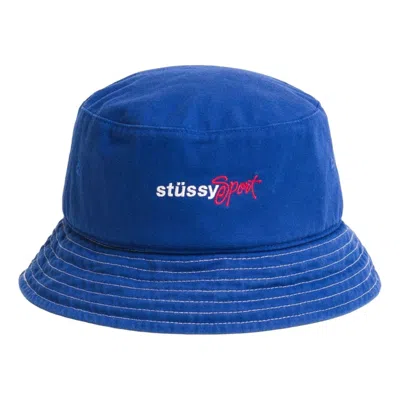 Stussy Sports Bucket Hat 'navy' In Blue