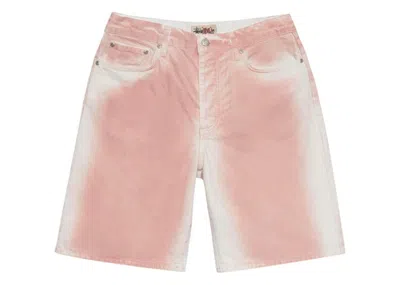 Pre-owned Stussy Spray Dye Big Ol' Shorts In Faded Pink