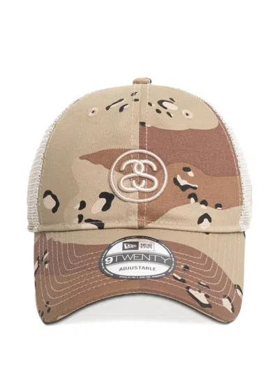 Stussy Ss Link Camouflage-print Trucker Cap In Neutral