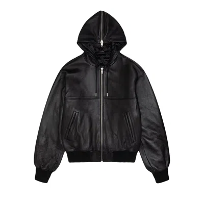 Pre-owned Stussy Ss Link Leather Bomber 'black'