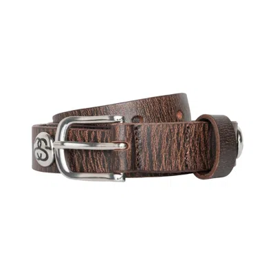 Pre-owned Stussy Ss-link Studded Belt 'distressed Brown' | Men's Size S/m
