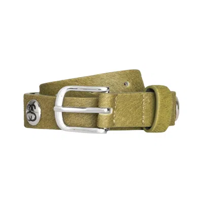Pre-owned Stussy Ss-link Studded Belt 'hairy Moss' | Yellow | Men's Size S/m