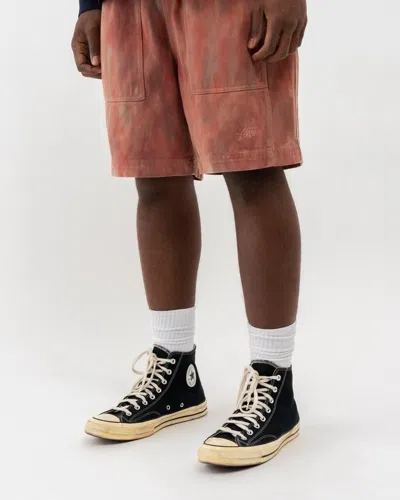 Pre-owned Stussy Ss21  Dyed Easy Shorts L In Rust
