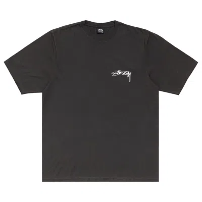 Pre-owned Stussy Stack Pigment Dyed Tee 'faded Black' | Men's Size Xl