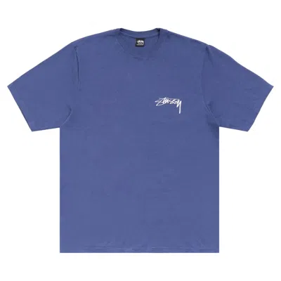 Pre-owned Stussy Stack Tee Pigment Dyed 'indigo' | Blue | Men's Size M