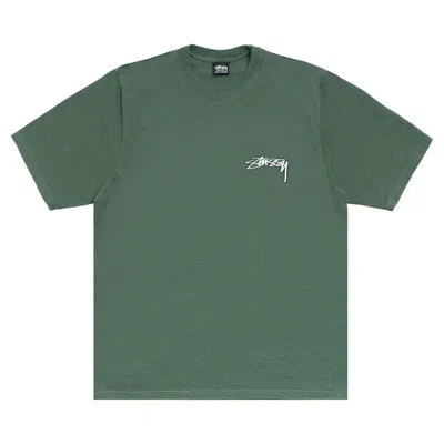 Pre-owned Stussy Stack Tee Pigment Dyed 'pine' | Green | Men's Size Xl