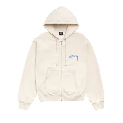 Pre-owned Stussy Stack Zip Hoodie Pigment Dyed 'bone' | Cream | Men's Size Xl In White
