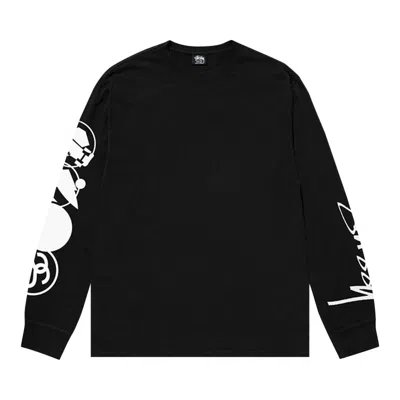 Pre-owned Stussy Stacked Pigment Dyed Long-sleeve Tee 'black'
